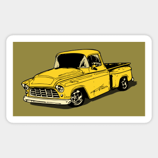 Yellow 55 Chevy pickup truck Sticker